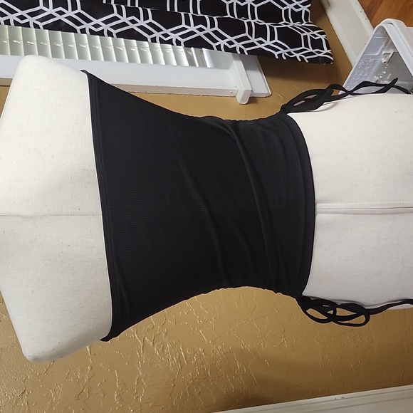 Black side tie tube top with bling of "Angel" writing - Picture 3 of 4